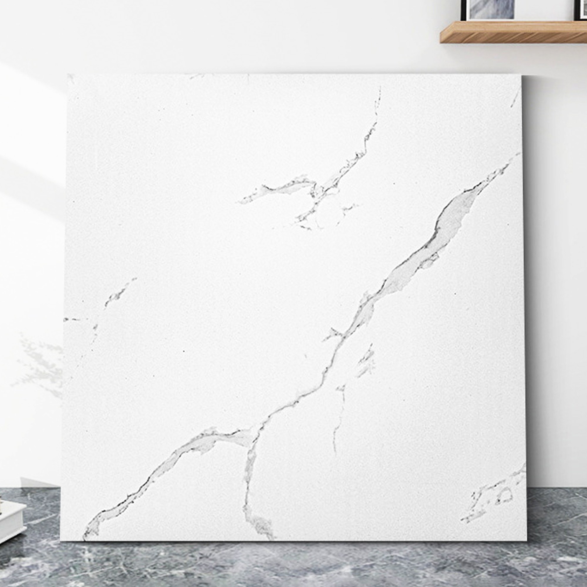 Fowod 800X800mm PVC붙이는 데코타일 접착식 정사각 장판 셀프시공 대리석 모방 바닥 스티커 1.6mm 두께, 10개, 접착식바닥E01 69,900원