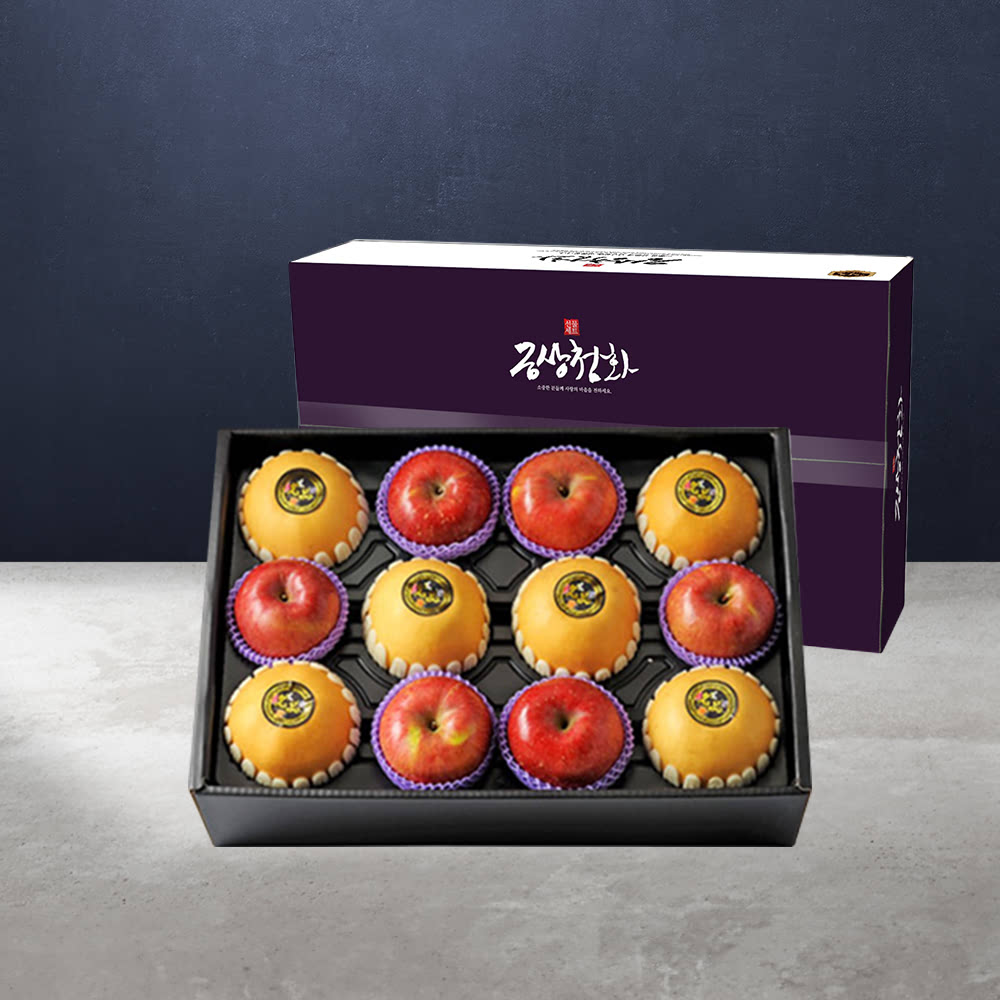 [우체국쇼핑][복담은] 명품 사과 배 6+6과 혼합선물세트 5kg 실속형 총 중량 5kg+외박스포장 65,000원