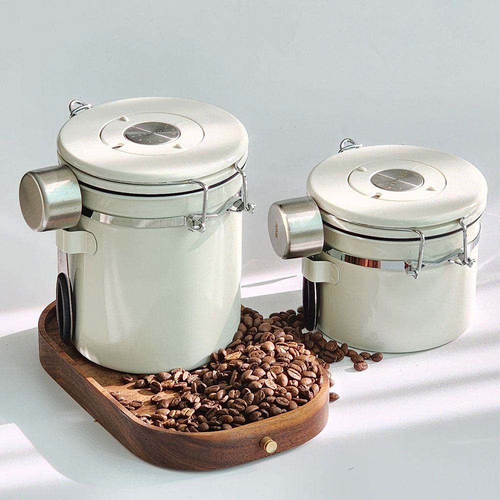 프리즈마 베큠 씰 커피 캐니스터 500g 스테인리스 원두 밀폐용기 19,000원