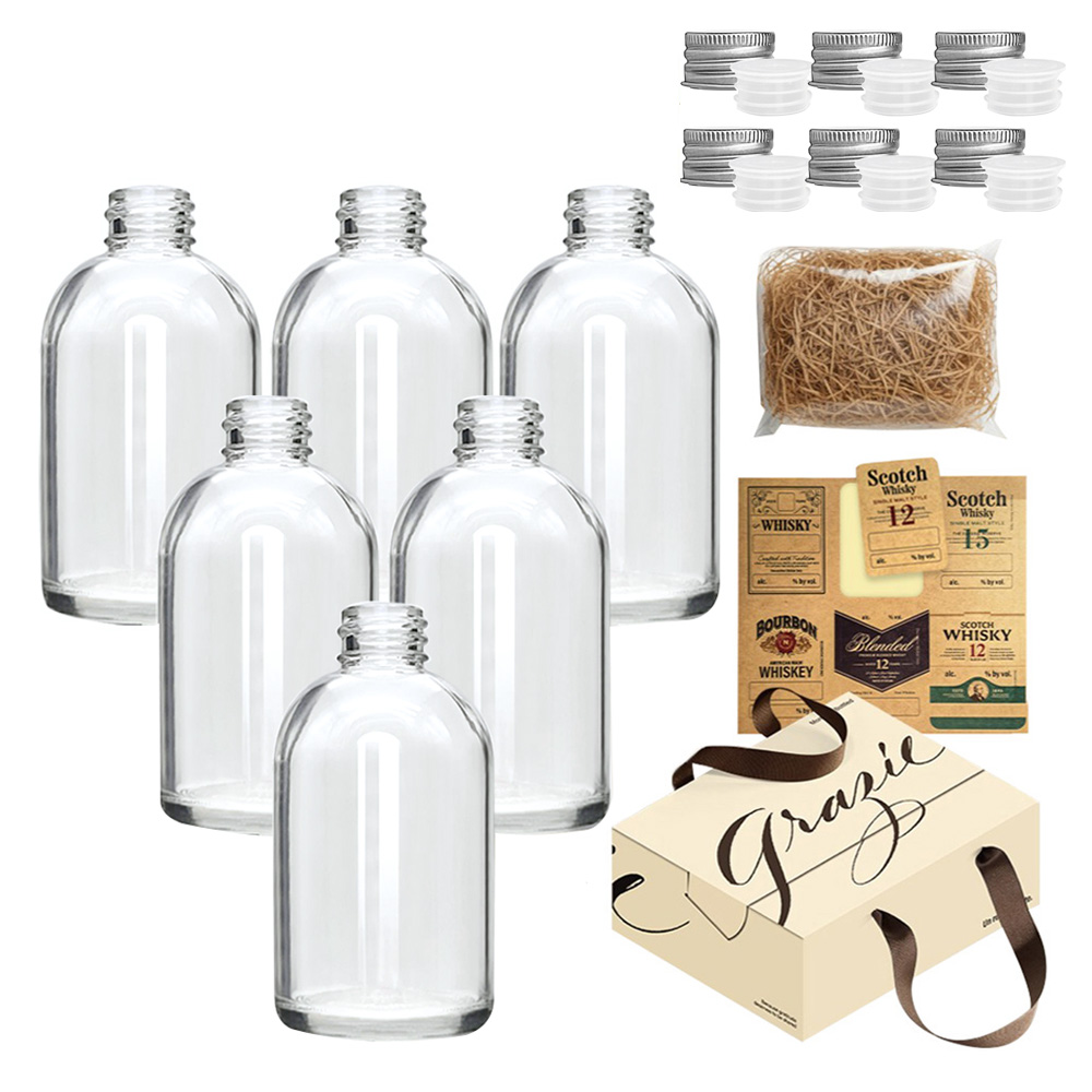 미르코리아 위스키 키트 바이알 유리병 아치 50ml x 6p 실버세트 SK50F, 1세트 15,960원