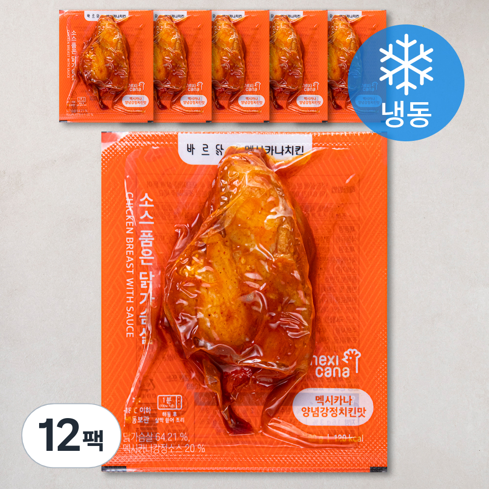 바르닭 멕시카나 소스품은 닭가슴살 양념강정치킨맛 (냉동), 100g, 1개입, 12개 28,800원