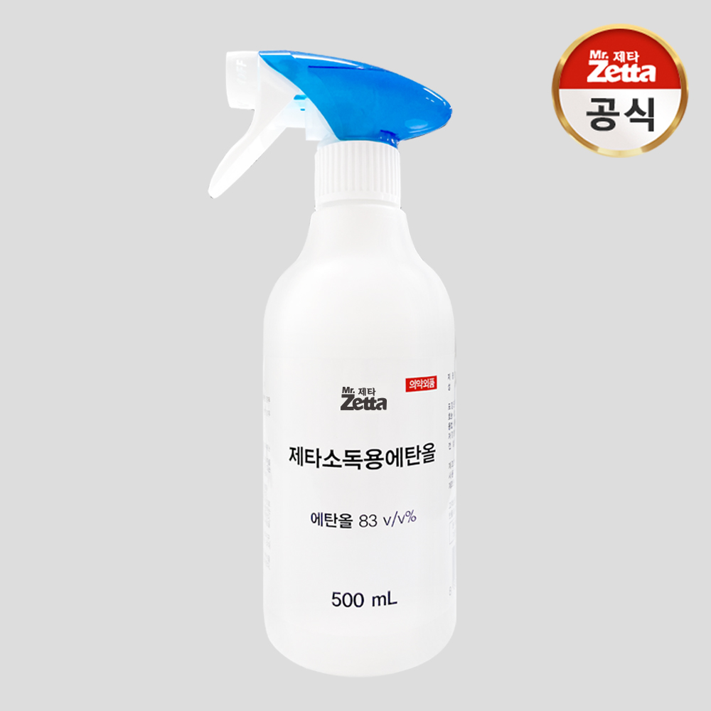 미스터제타 뿌리는 소독제 에탄올 83%, 1개, 500ml, 현재가 8,900원