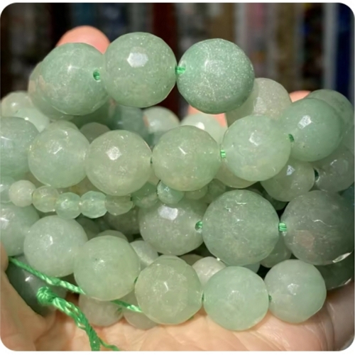 천연 원석 비즈 재료 담수진주 천연석 천연 루비 옥수 옥 스톤 비즈 면처리 라운드 보석, Green Aventurine, 1개 23,650원