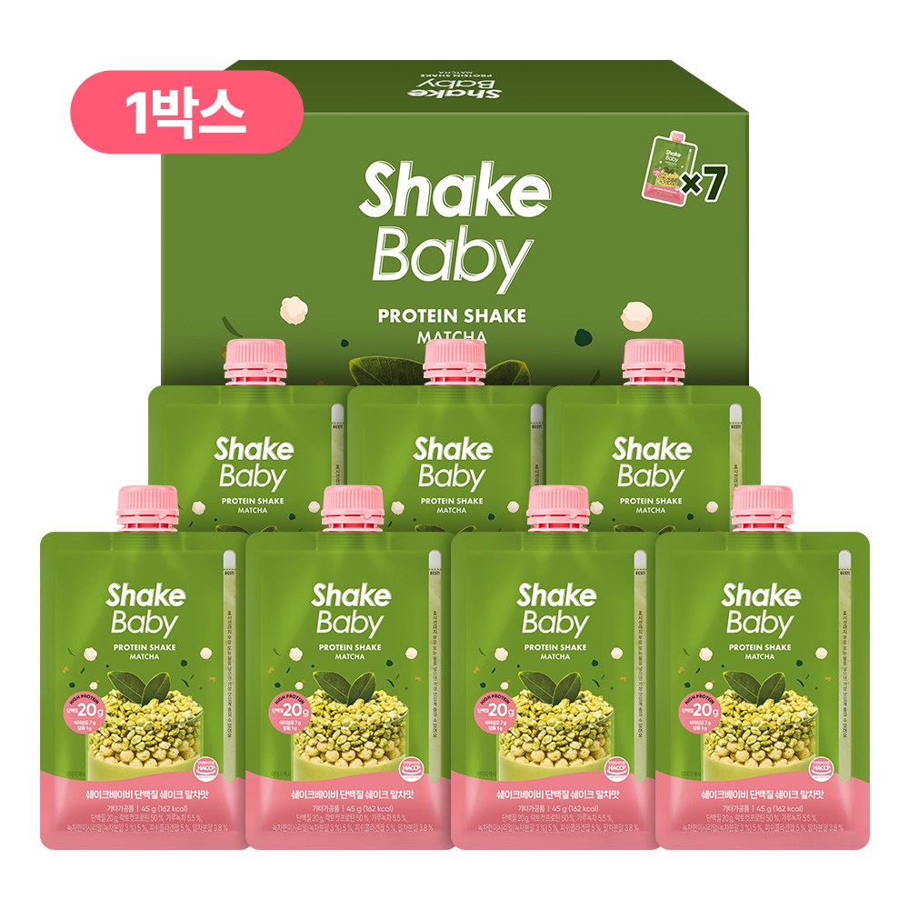 쉐이크베이비 단백질 쉐이크 말차맛 파우치, 45g, 7개 26,900원