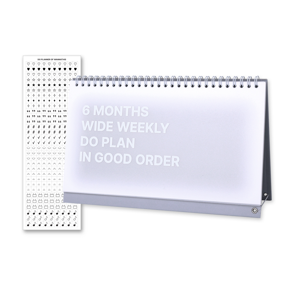 워너디스 DO 위클리 6개월 탁상 데스크 스터디 플래너 + 스티커 세트, 그레이, 1세트 9,340원