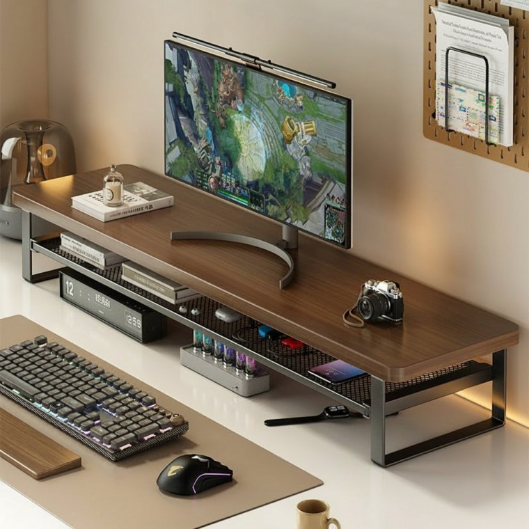 모니터 받침대 컴퓨터 데스크 서랍형 수납 사무용 책상 정리 거치대 노트북 스탠드, SQ15모니터받침대 100cm 베이지 29,400원