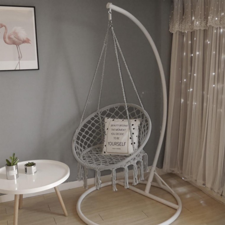 코지 1인용 삼밧줄 행잉체어 그레이 221,000원