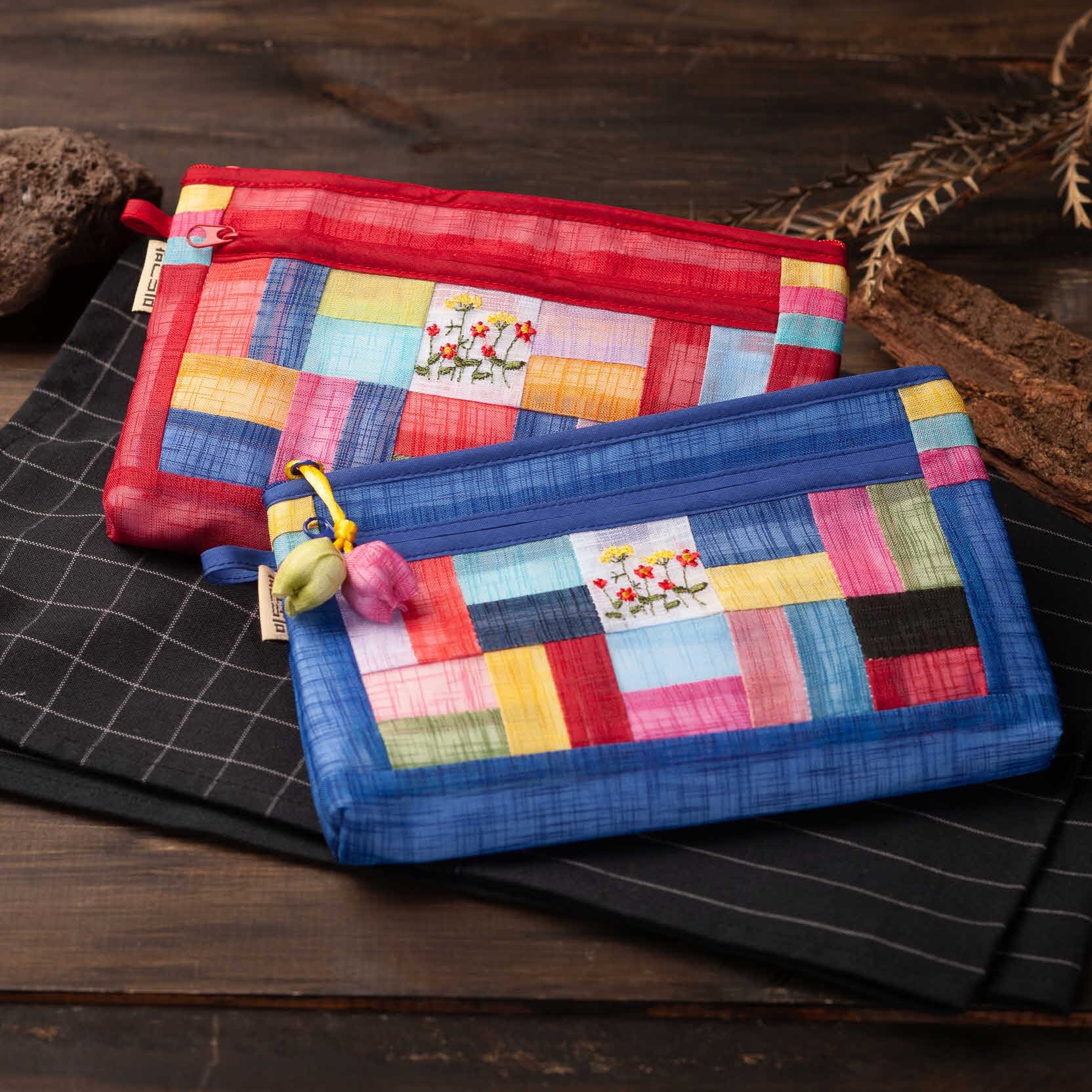 하마공방 고급 모시 조각보 전통 파우치 7,300원