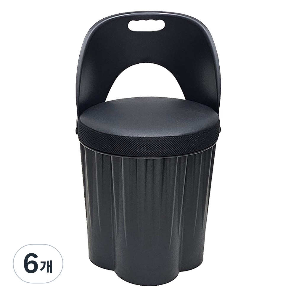 천하퍼니처 국내생산 수납 스툴의자 고깃집 옷보관 깡통의자 바디 블랙, 블랙/블랙, 6개 130,800원