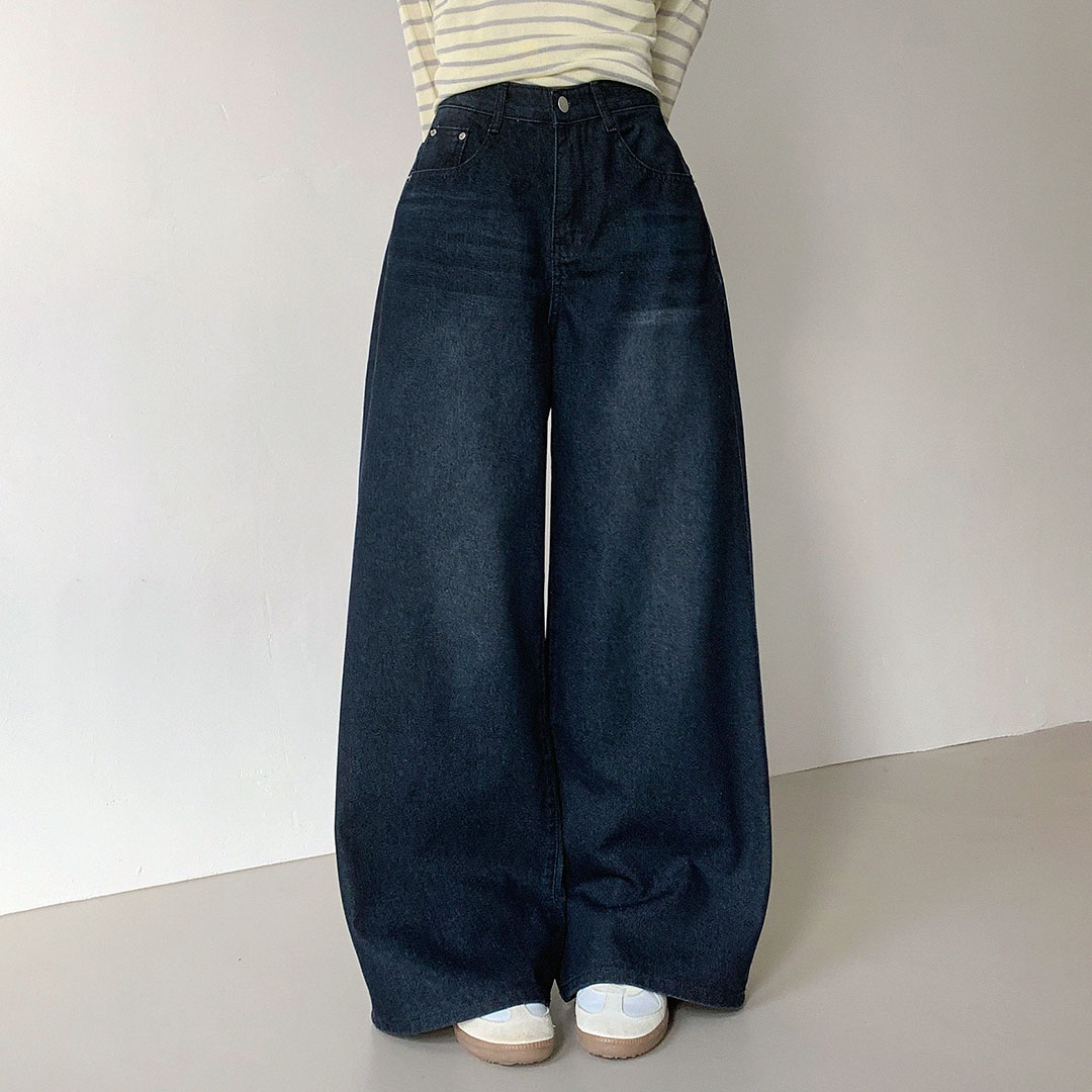 플랜데이 여성용 숏/미디움/롱 기장 우기 워싱 와이드 데님팬츠 33,400원