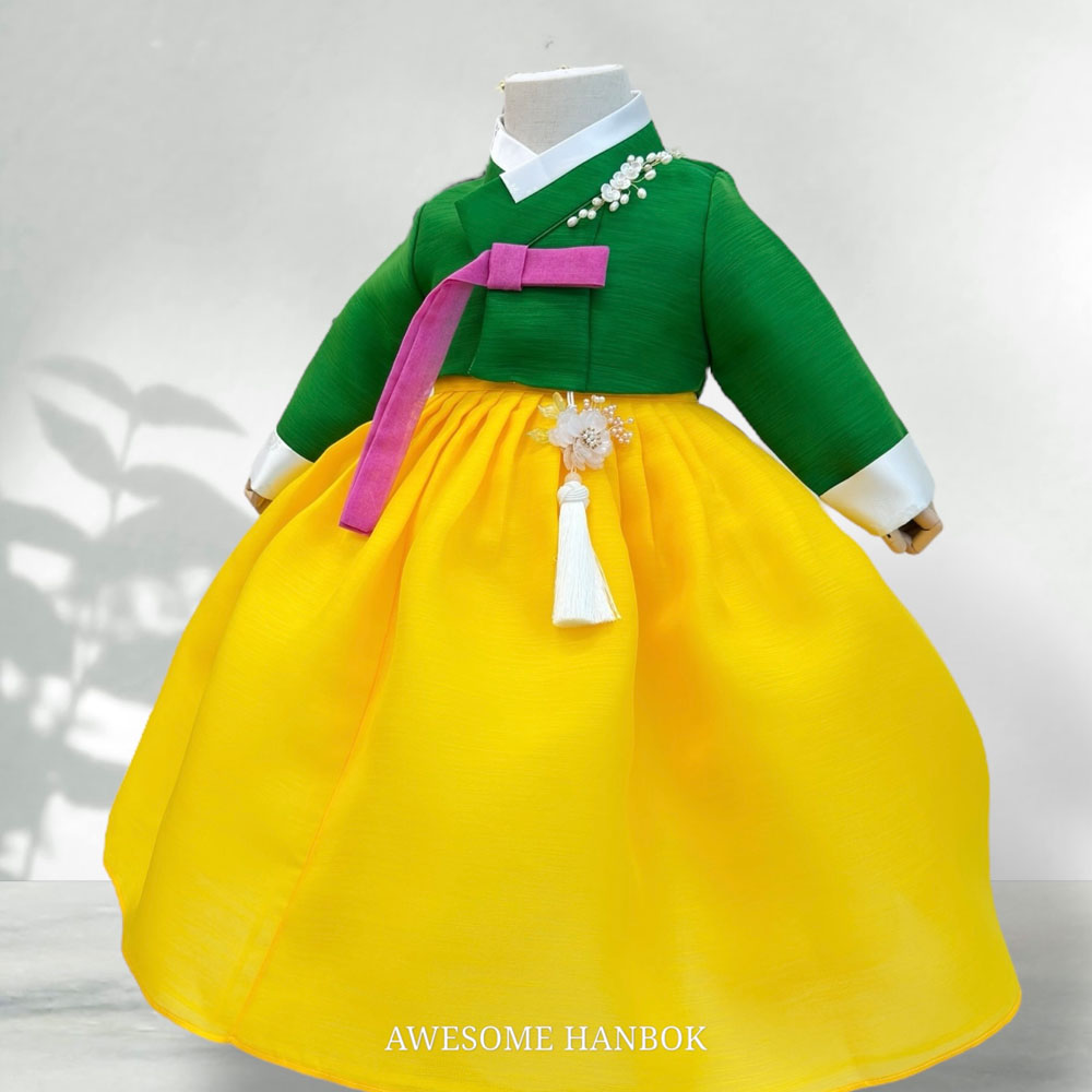 어썸한복 새림 녹색노랑 여아한복 79,000원