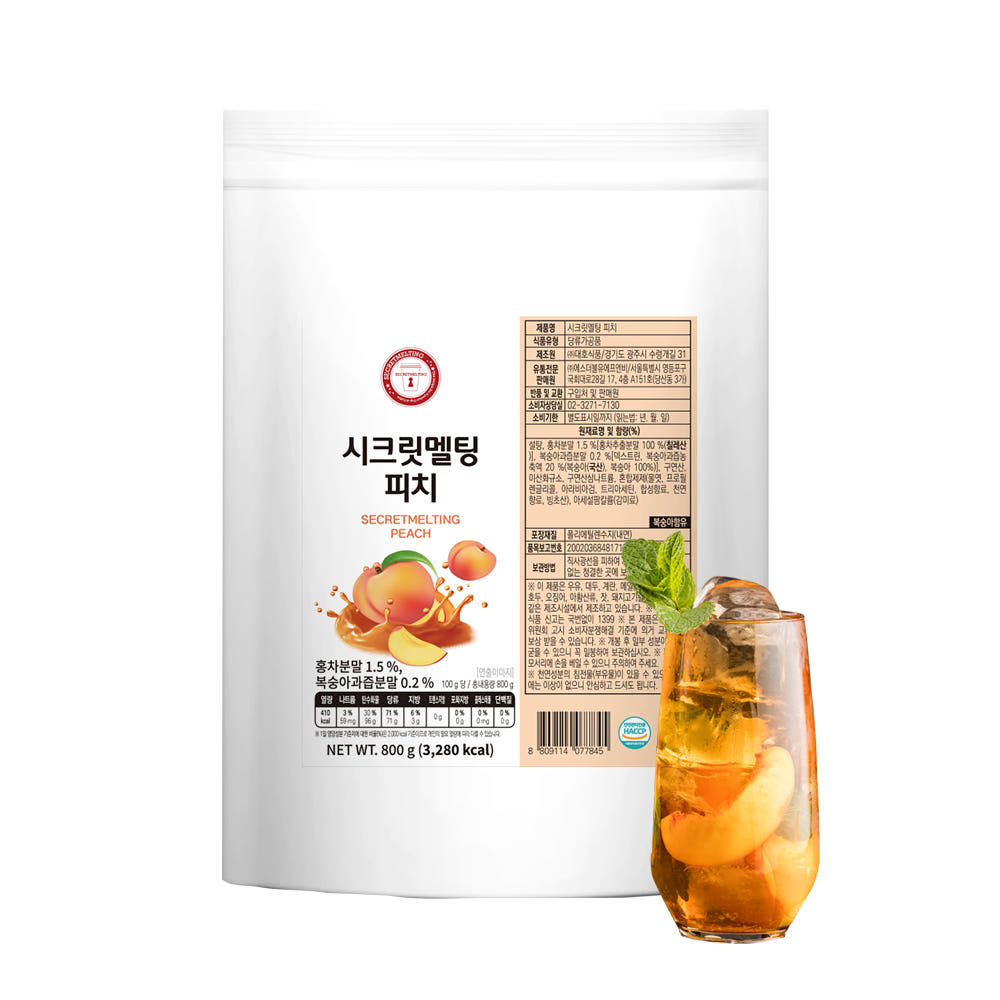 시크릿멜팅 무인 전용 무인카페 전용 피치 파우더 (800g x 1ea/낱개), 800g, 1개, 1개입 6,600원