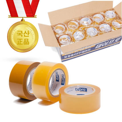테이프로 겨울용 냉동용 사계절용 초강력 러버(라바) OPP박스테이프 대용량 더블중포장 80M황색 1박스 40개입 67,900원