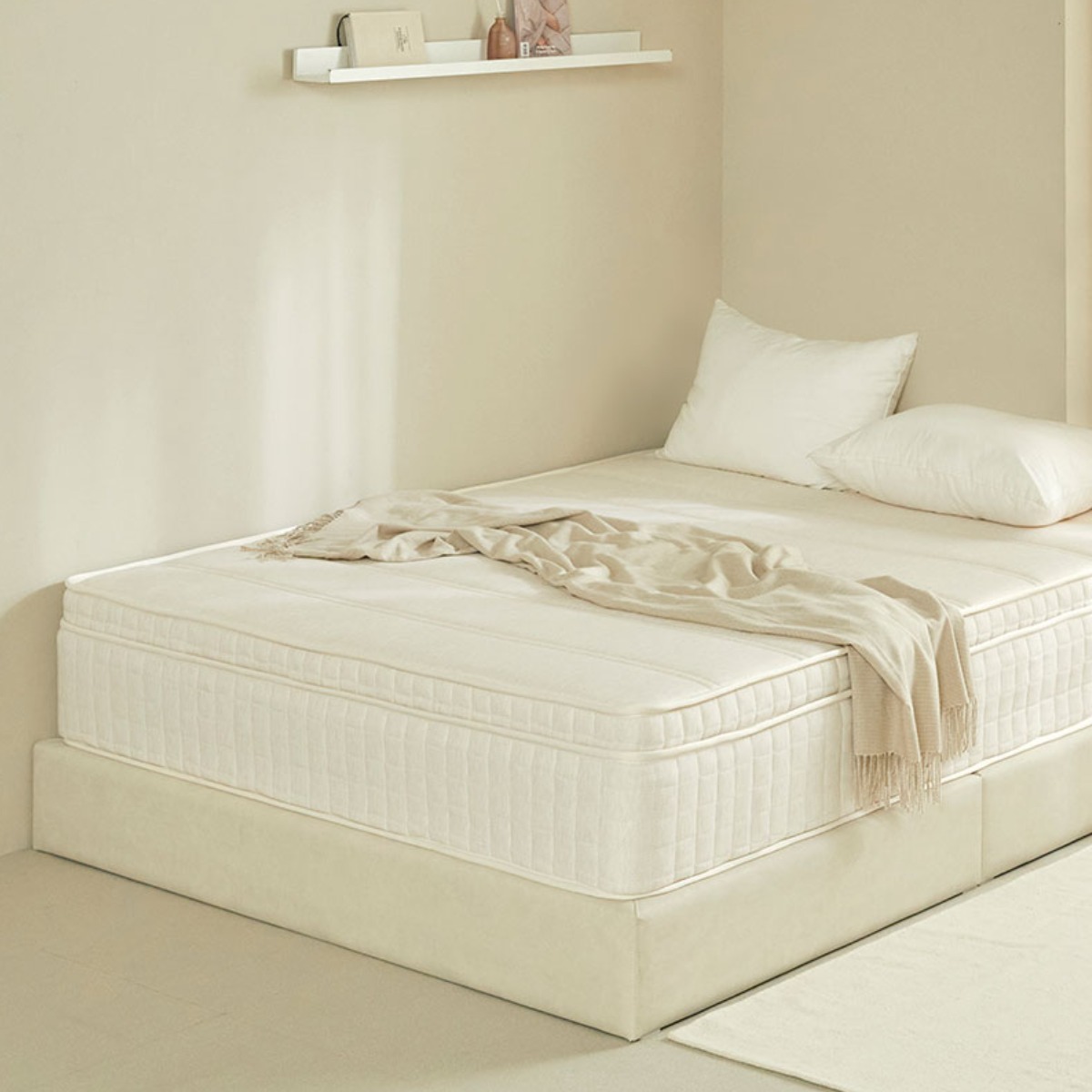 올바른침대 바른 무헤드 침대 프레임 SS/S K/Q LK1800, 베이지 449,000원