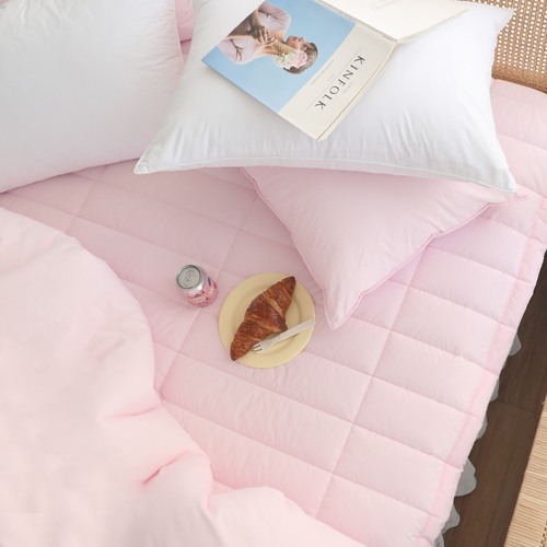 베이직톤 국내산 고밀도 순면 60수 한사이즈 큰 밴드 고정형 침대패드, 쿼츠핑크 49,900원