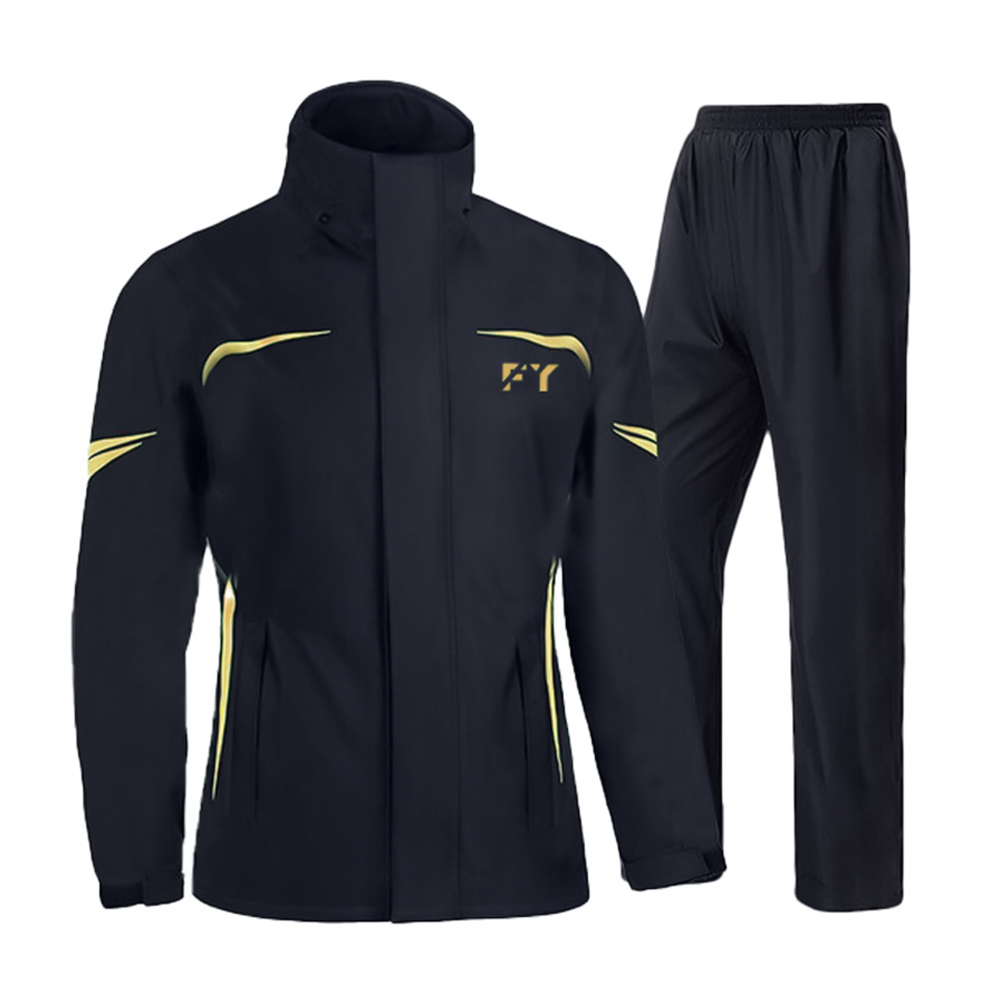 파이 레인슈트 골프 라이더 비옷 우비 상하의세트 15000mmH2O 방수, 블랙(골드라인) 49,000원