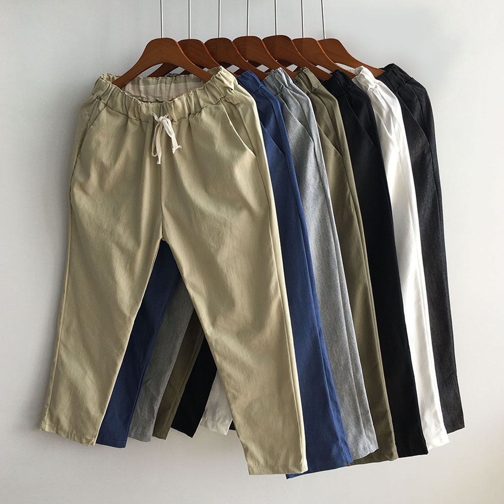 황제패밀리 여름용 시원한 남자 데일리 린넨 밴딩 바지 14,800원