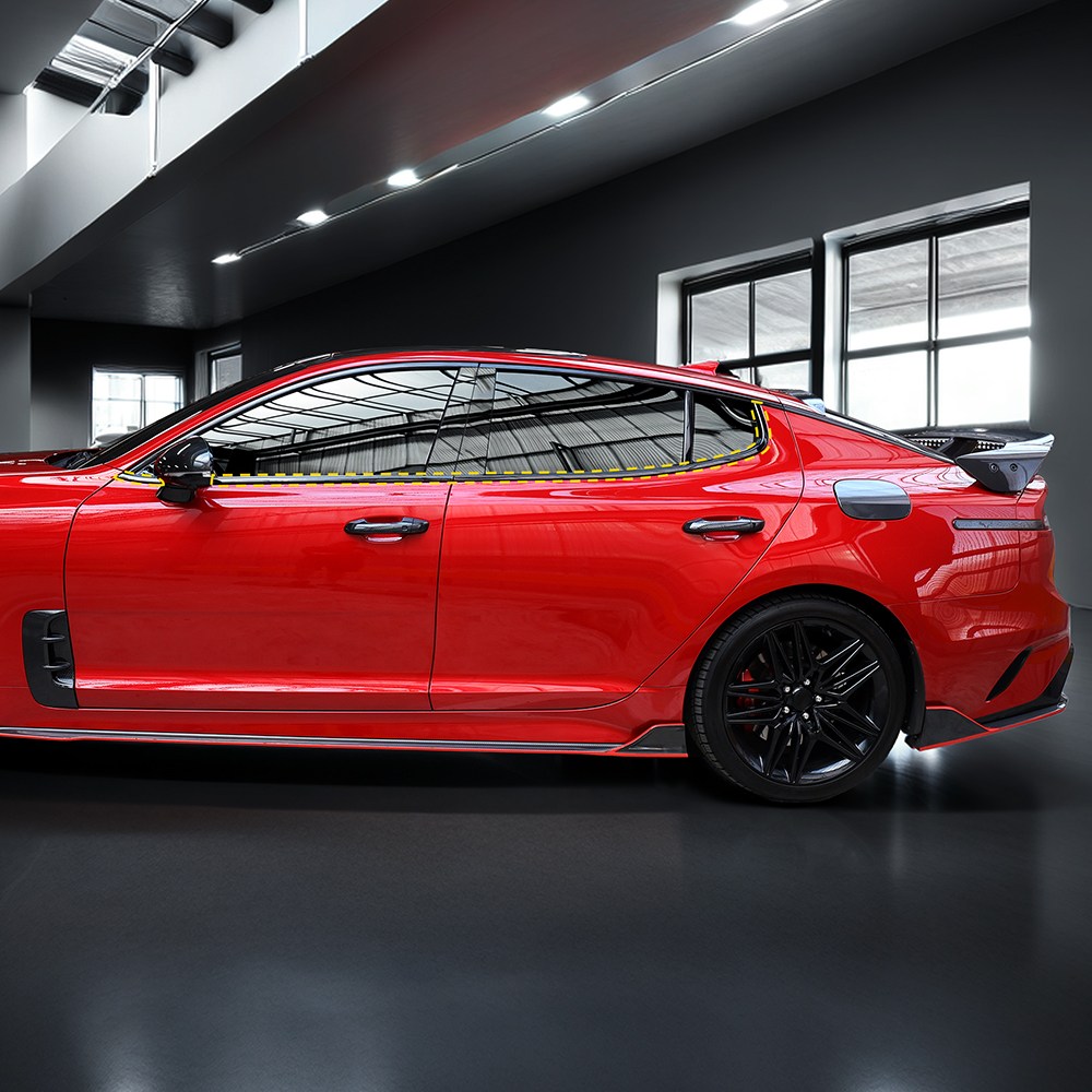 유투카 호환 스팅어 튜닝 윈도우 블랙 몰딩 차량 크롬 죽이기, 윈도우 59,500원