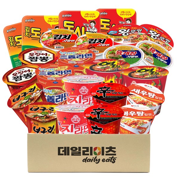 [데일리이츠] 맛있는 인기 작은 컵라면 12종류 2개씩 총 24개 믹스세트 B형 89,600원