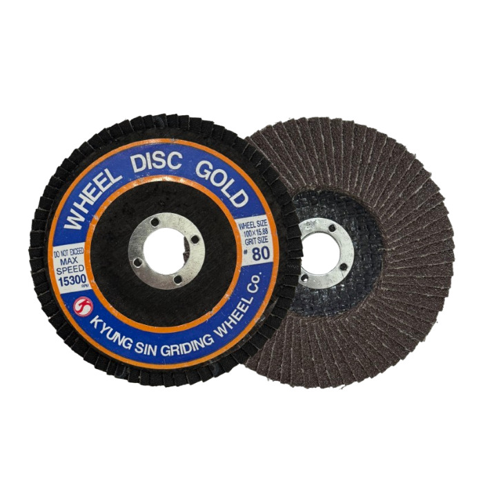 경신 100mm 플랩 디스크 파워 골드 휠 페이퍼 사포 페파 그라인더 #220방 35,000원