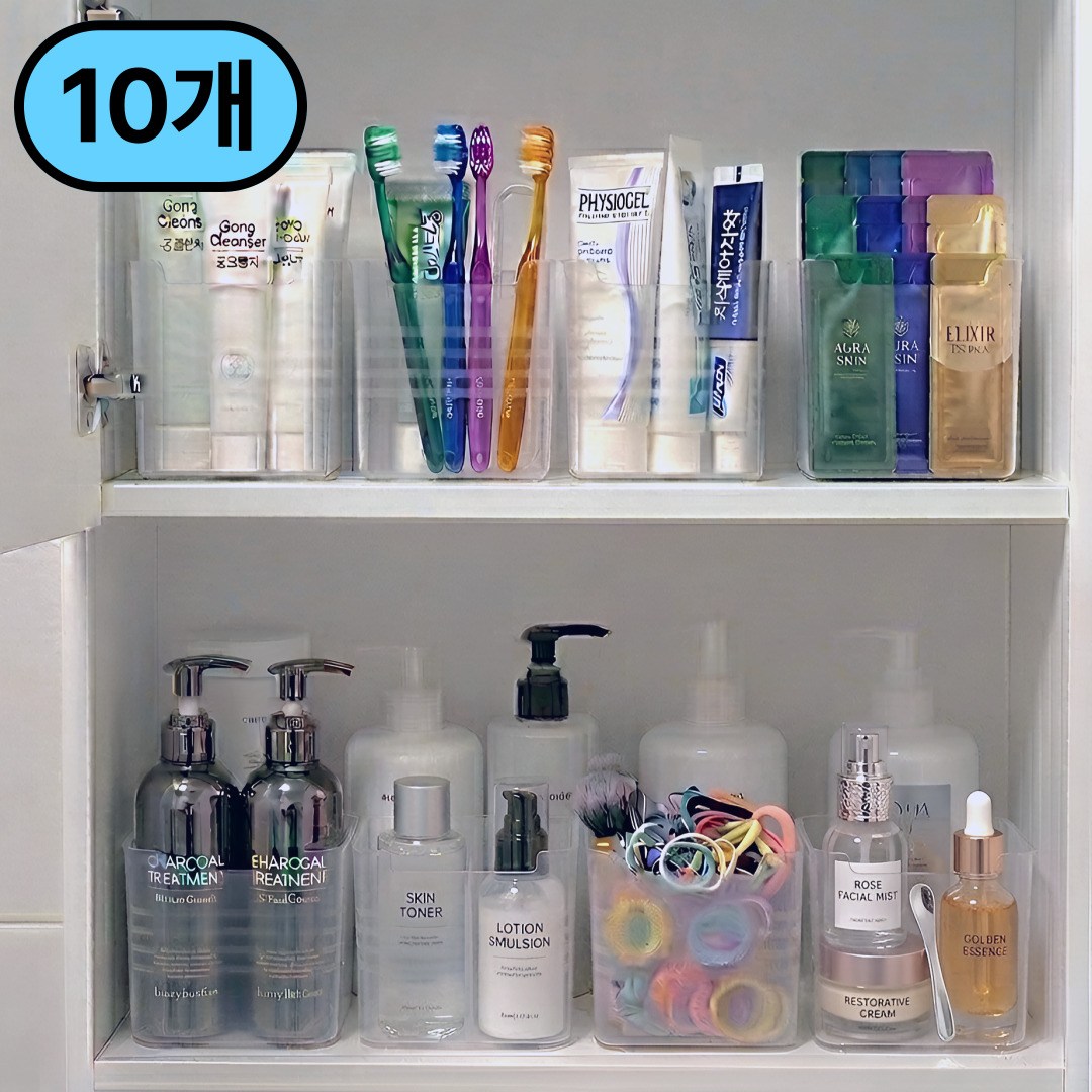 올데이앤 다용도 욕실 정리함, 10개, 반투명 10,000원