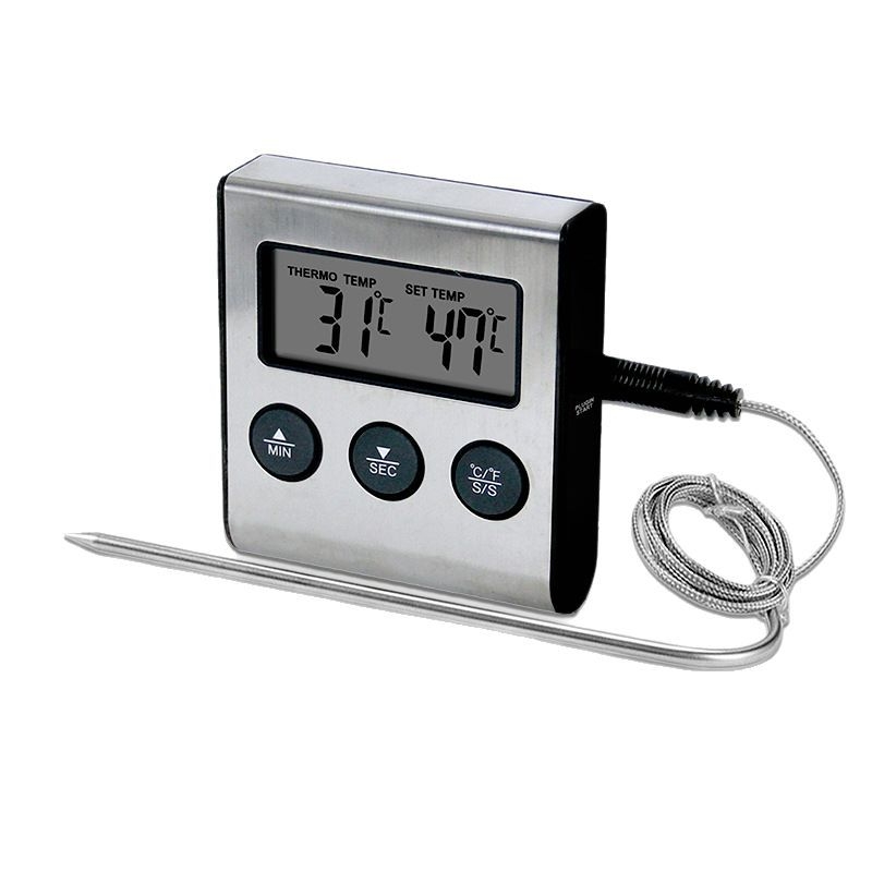 푸드링크 2in1 주방 타이머 겸용 디지털 탐침 온도계, 1개 18,500원