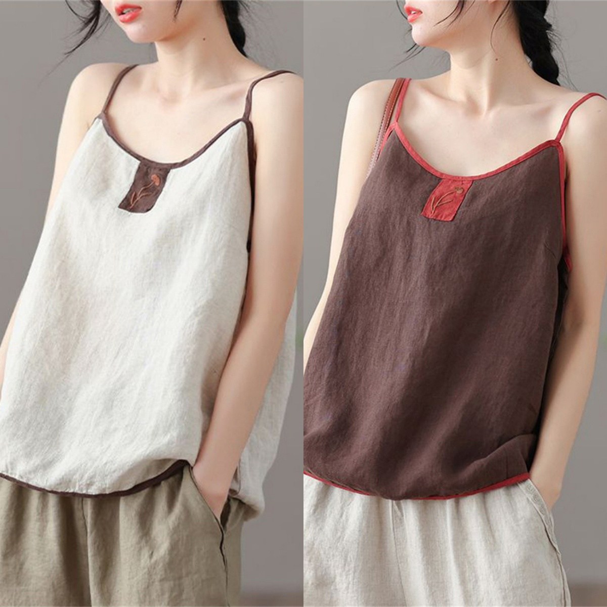 2장세트 / 여성나시 / 민소매 티셔츠 / 반팔티 / 블라우스 / TZ24061396 22 18,900원