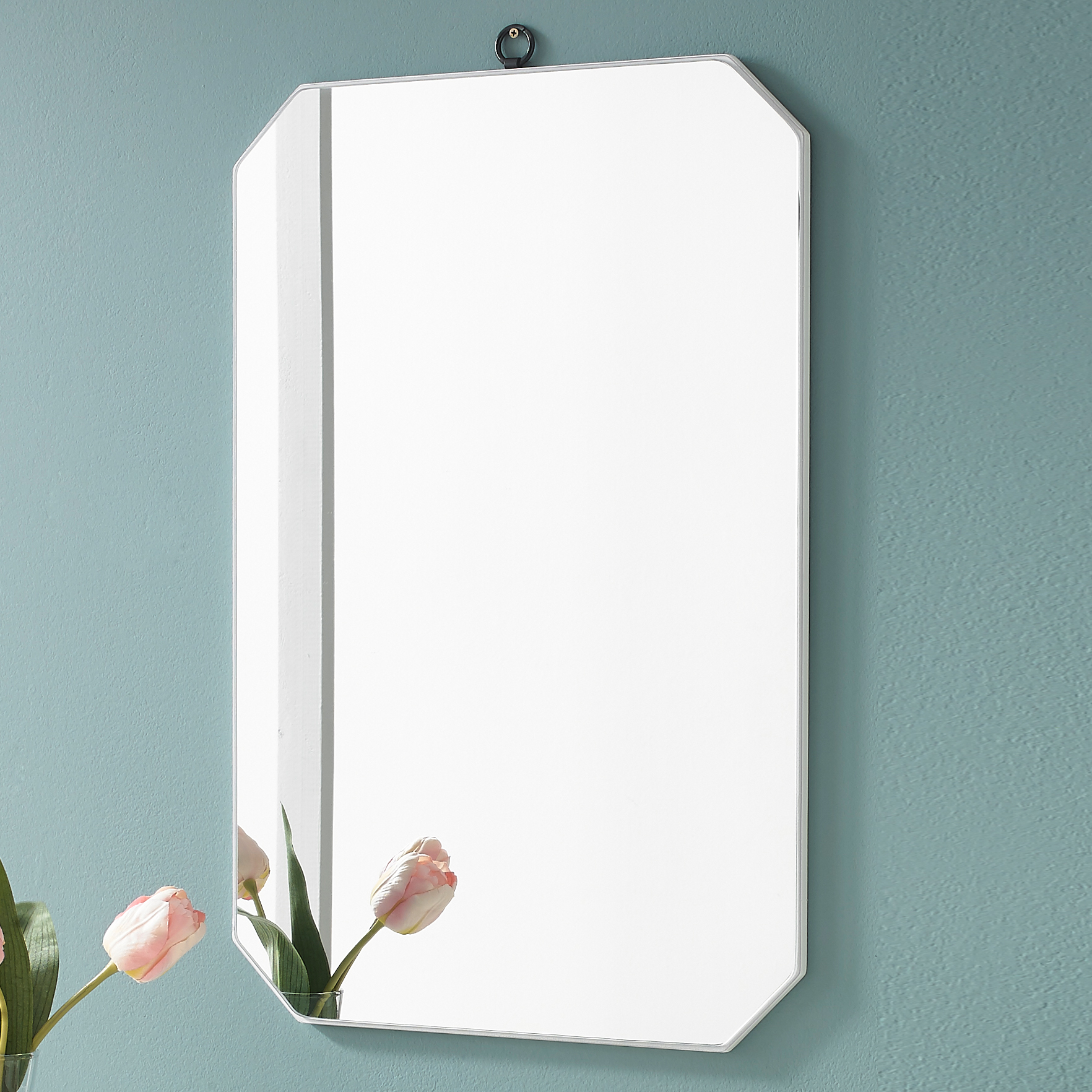 프랑 팔각 벽거울 400 x 600 mm, 화이트 우드 24,900원