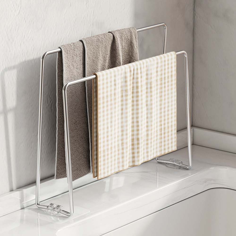 무타공마켓 실버감성 2단 스텐 행주걸이 싱크대 주방 행주 수세미 건조대, 2단 스텐 행주걸이 14,500원