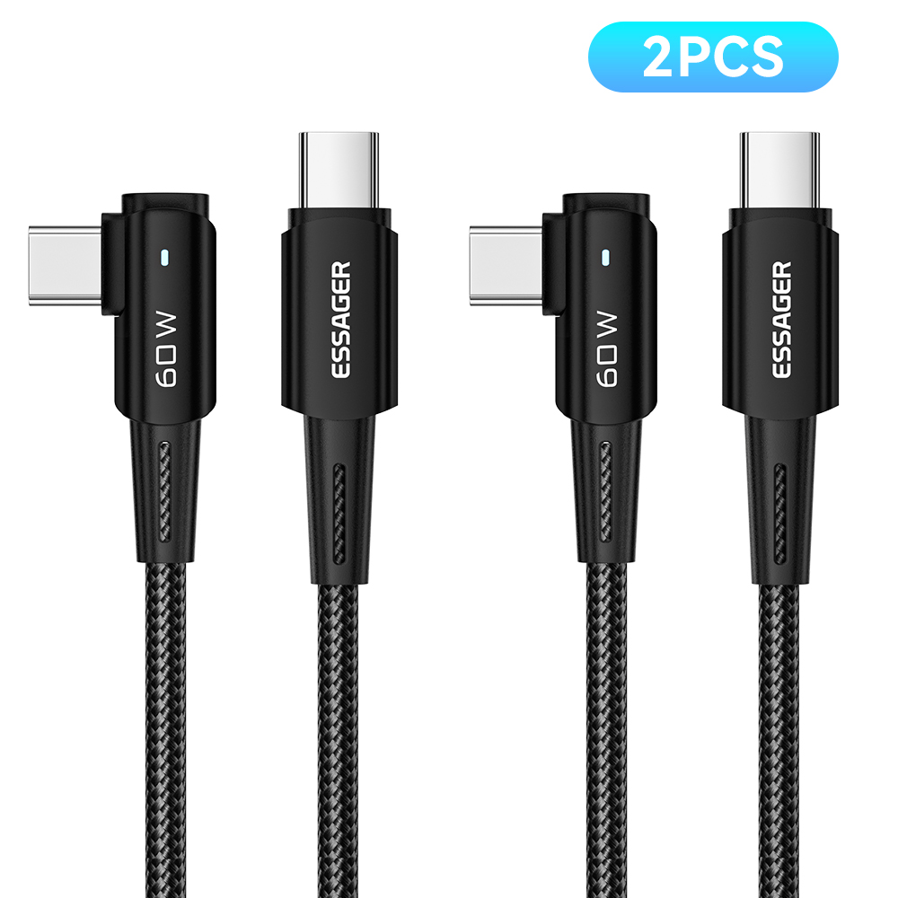 Essager  PD 60W C to C타입 엘보 90도 L자형 고속충전 케이블 2개입 13,350원