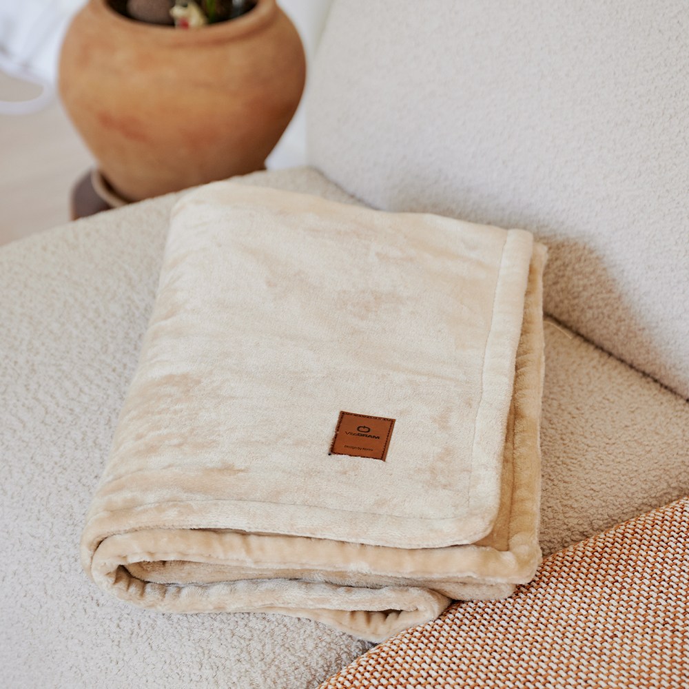 비타그램 USB 그래핀 탄소 극세사 담요 VG-WS2024, 베이지, 85 x 120 cm, 현재가 27,040원