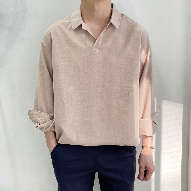 라운지21 남자 오버핏 여름 린넨 오픈카라 셔츠 34,900원