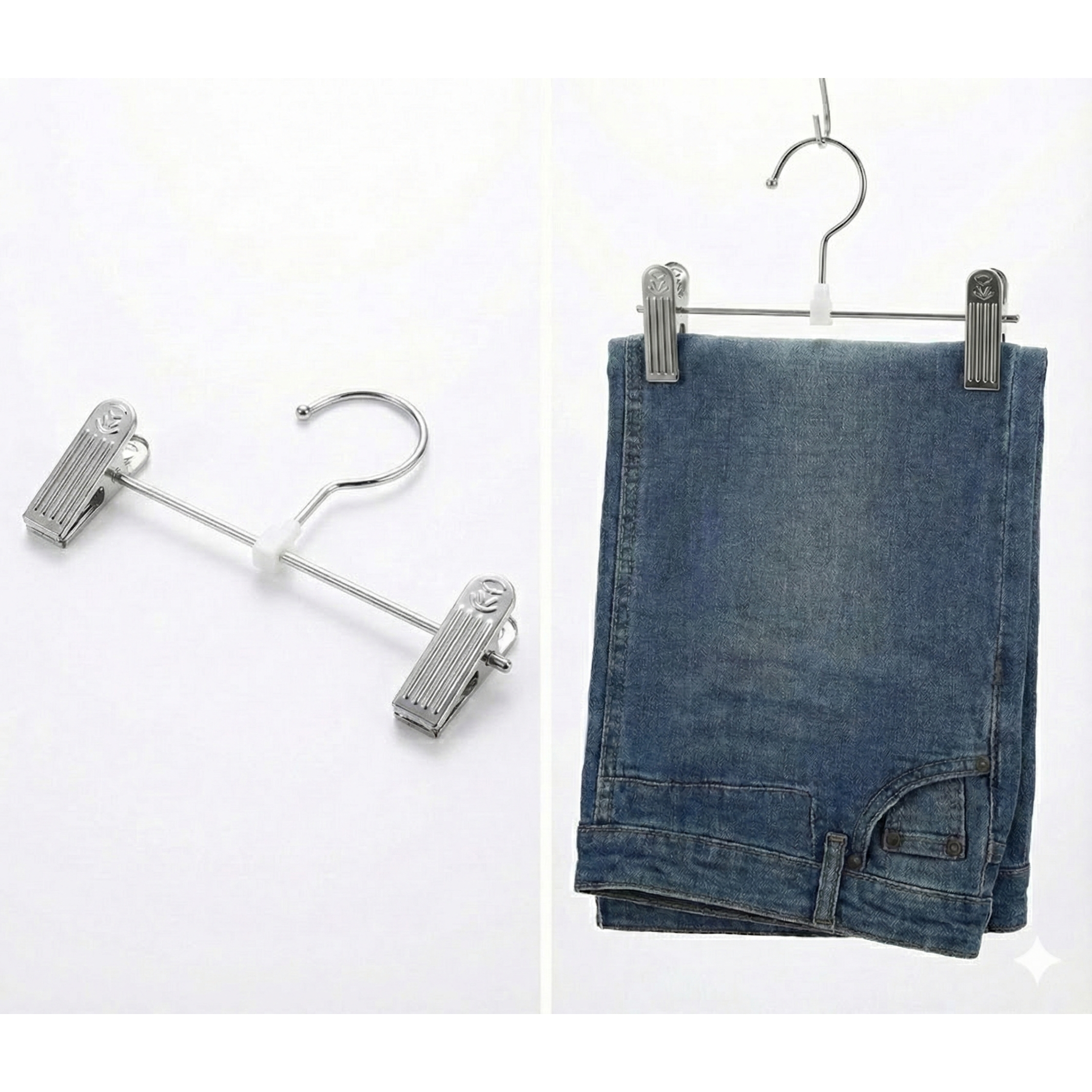 옷가게 스텐 바지걸이 바지 집게 옷걸이, 50개, 옷가게 스텐 바지걸이  바지집게 31,000원
