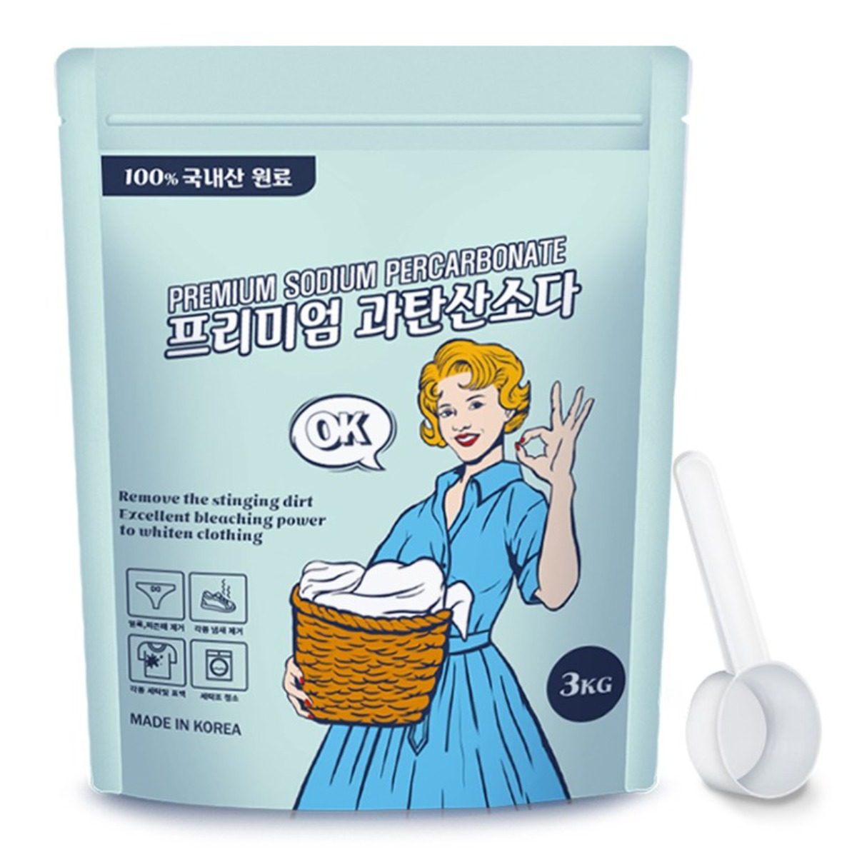 국산원료 100% 올리 프리미엄 과탄산소다 흰옷얼룩제거 삶아빤효과 산소계표백제 세탁조청소 대용량 9,600원