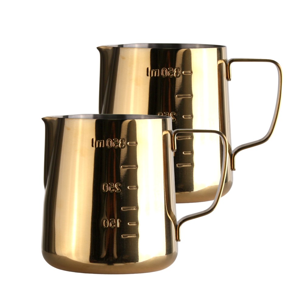 바리스타 스팀피처 골드 350ml 2개입 세트 우유스팀피쳐 라떼아트 밀크저그, 2개, 골드350ml 9,900원