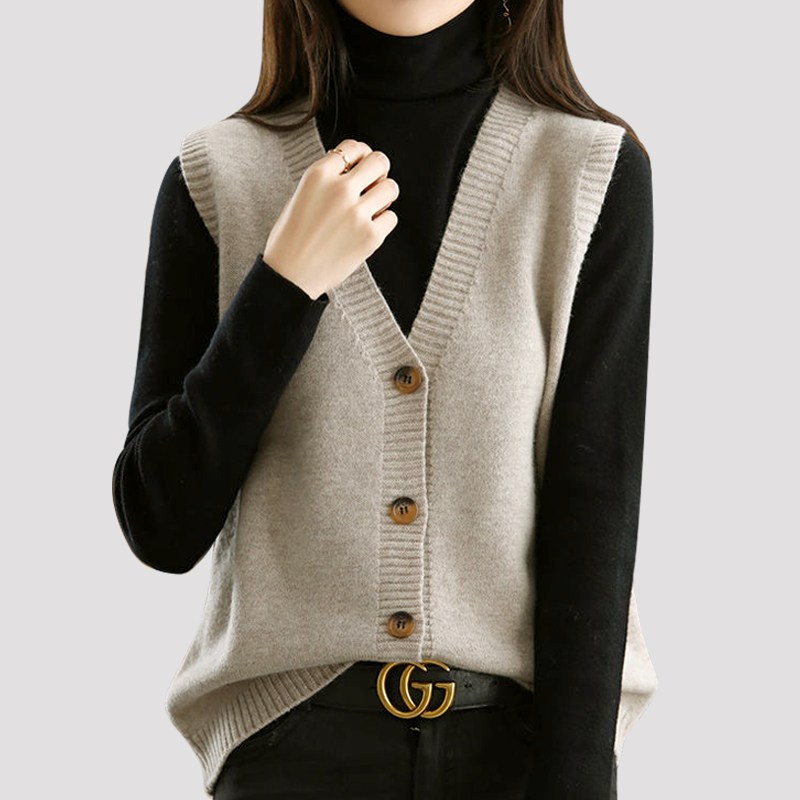 바바 브이넥 버튼 니트조끼 레이어드 니트베스트 13,000원