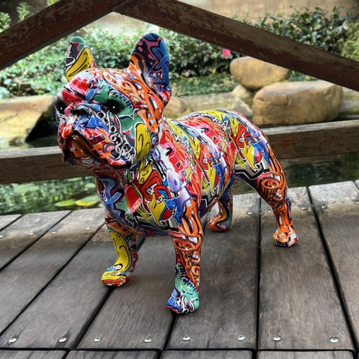 대형 38cm 채색 프렌치 불독 장식 인형 선반인형 난간장식 인테리어 소품 115,000원