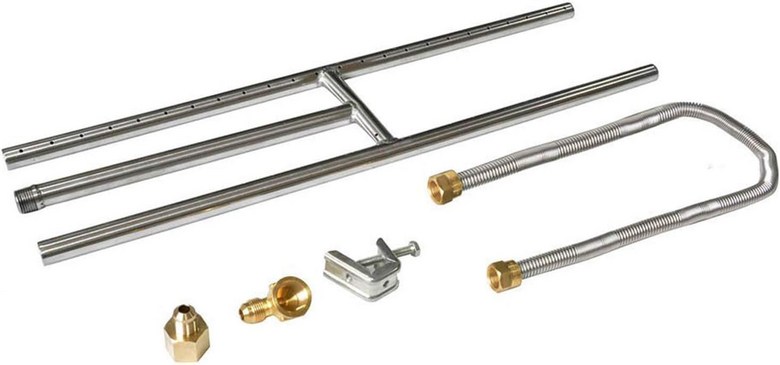 벽난로 또는 화덕용 스탠브로일 직사각형 스테인리스 스틸 H-버너 24 x 6 인치 128,020원