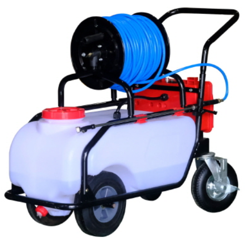 [ 디엠컴퍼니 ] 고압 듀얼펌프 / 60L 4륜 이동식 충전 분무기 / 70M 호스 포함, 1개 450,000원