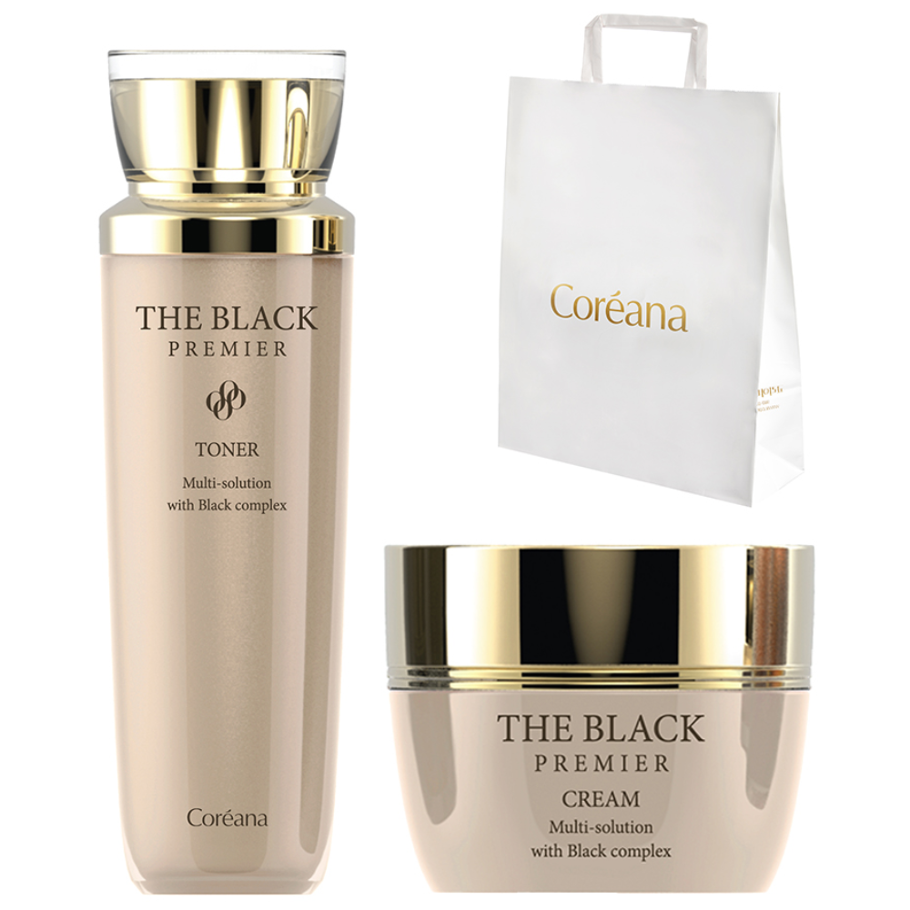[2종]코리아나 더블랙 프리미어 토너 140ml +크림 50ml +쇼핑백, 1세트 21,730원