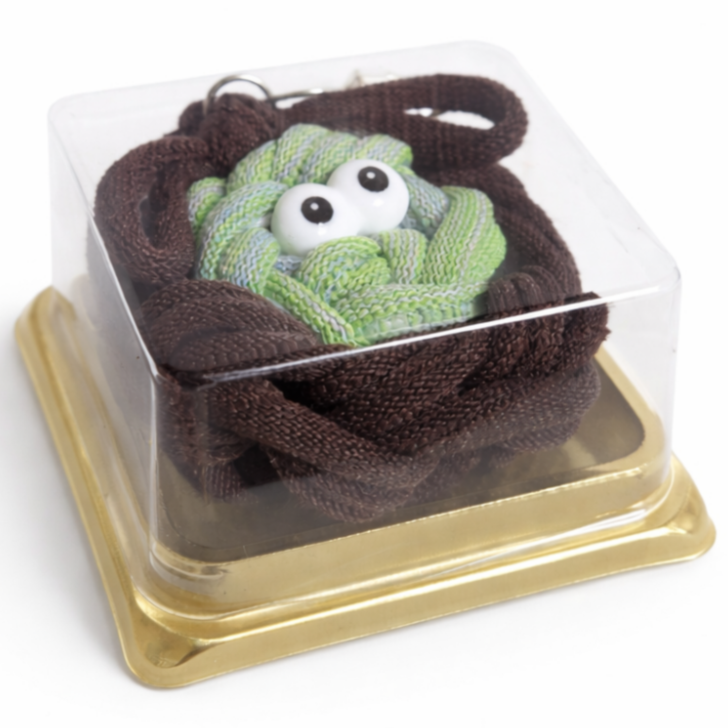 핸드메이드 양말목 두쫀쿠 남녀공용 패브릭 열쇠고리 키링 브라운 그린 6,500원