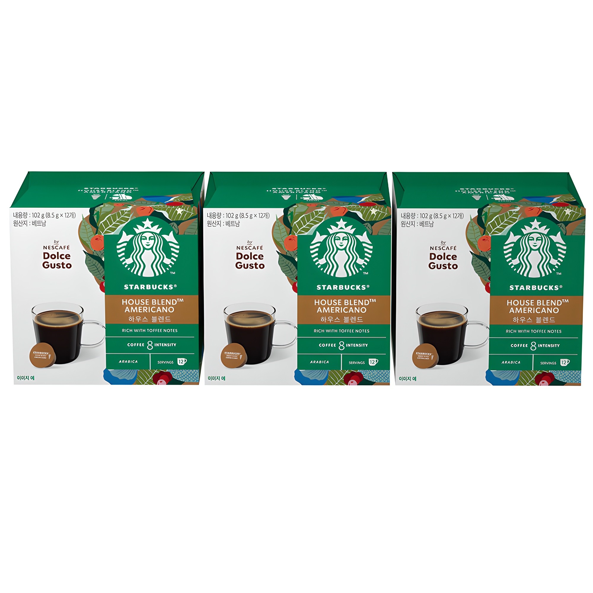 스타벅스 하우스 블렌드 바이 네스카페 돌체구스토 캡슐커피, 8.5g, 12개입, 3개 24,750원