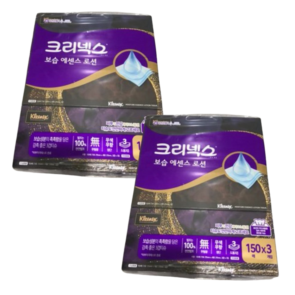 크리넥스 보습에센스 로션 천연펄프 미용티슈 3겹, 150매, 3입, 2개 20,800원