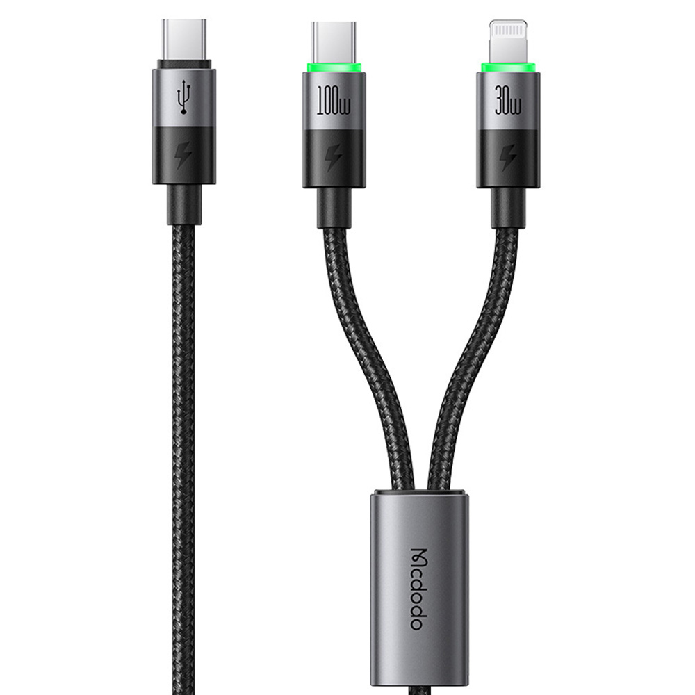 맥도도 2in1 C타입-C타입+8핀 100W 고속충전 멀티 PD 케이블, 1개, 블랙, 1.5m 18,790원