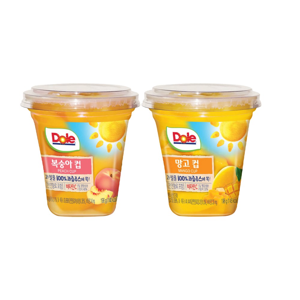 Dole 돌 후룻컵 198gx12개입 망고컵6＋복숭아컵6/간편과일/무배 27,960원