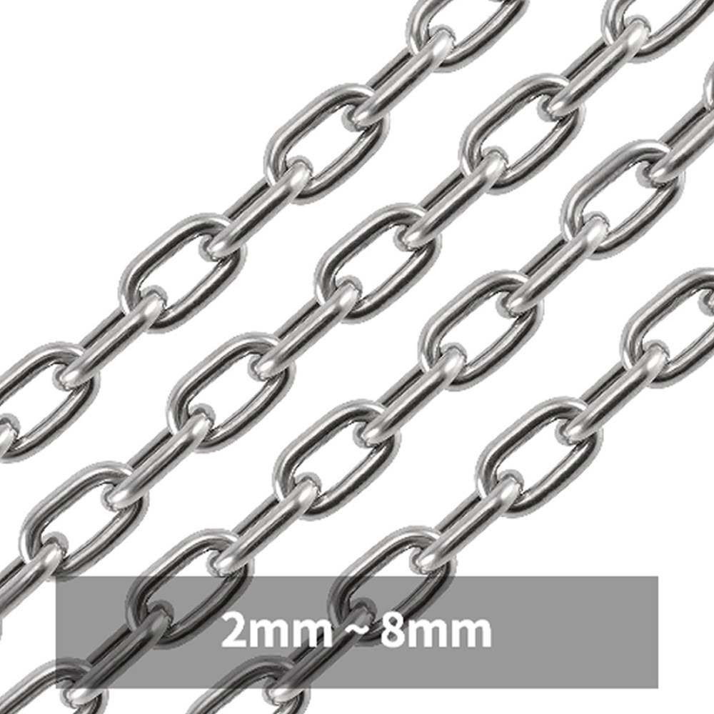 (무료절단) 굿나잇몰 쇠사슬 체인 스텐 체인줄 중량벨트 연결고리 주차장출입 강아지 목줄 3 4 5 6 7mm, 1개 5,280원