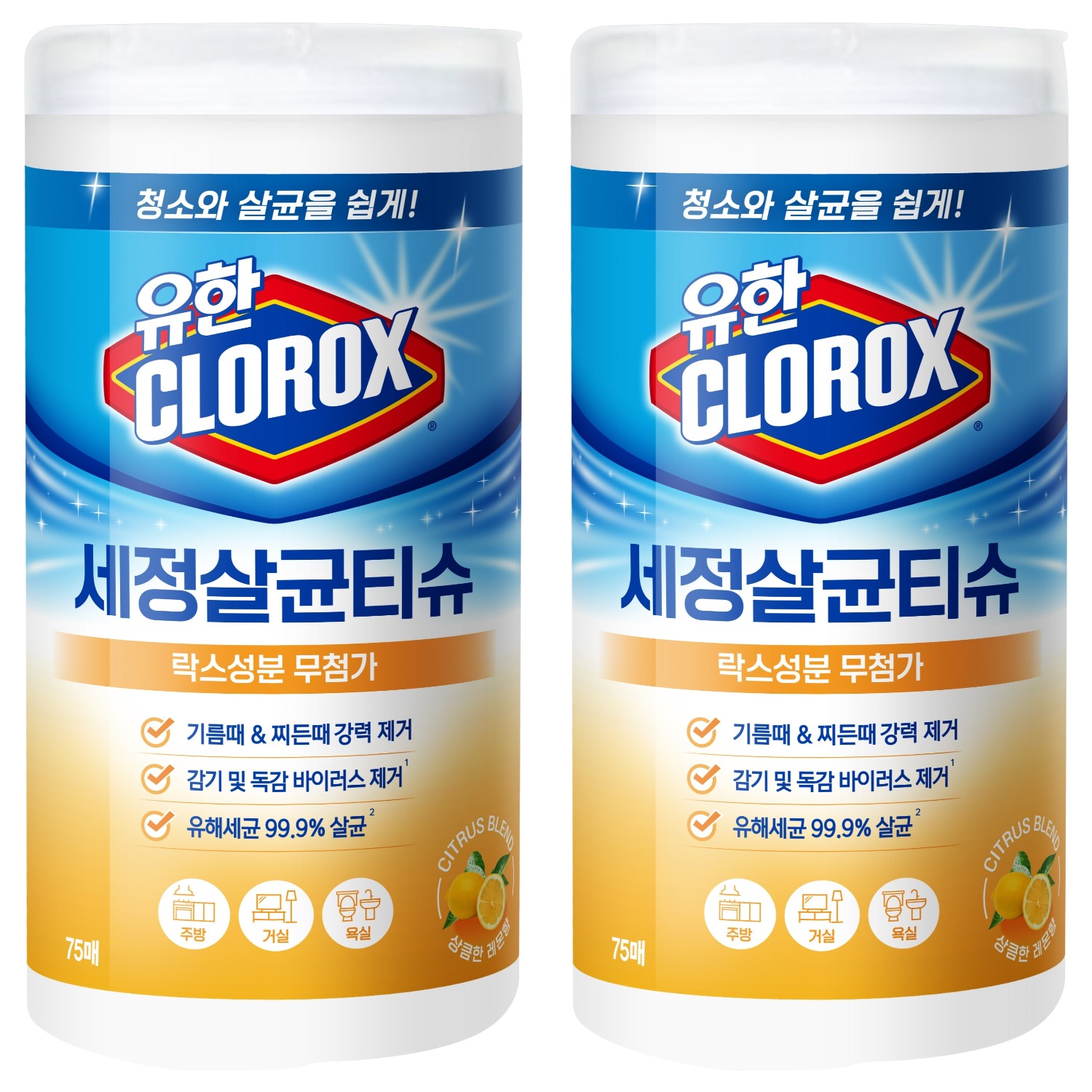 크로락스 세정살균티슈 75매 시트러스블렌드 14,520원
