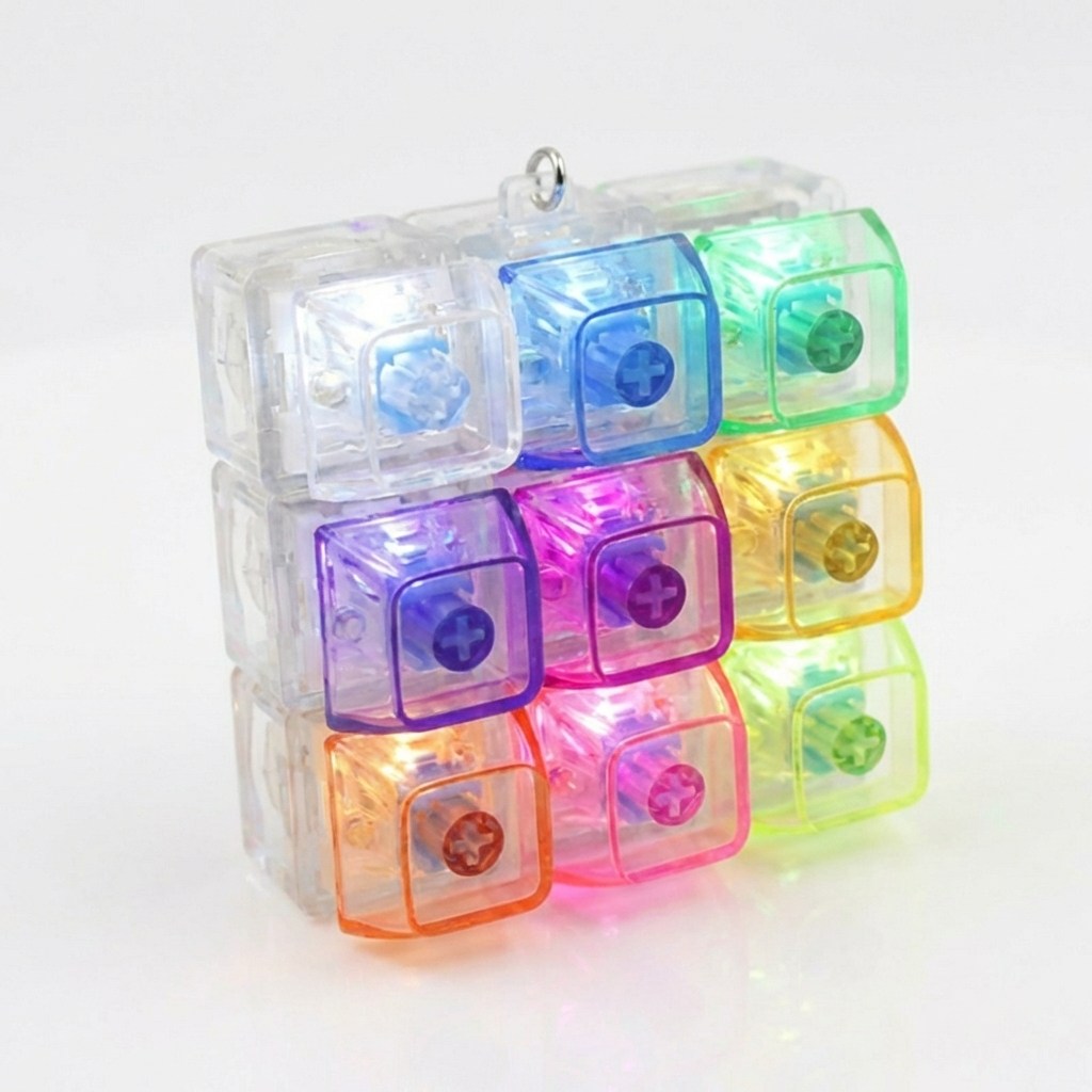 크로티 LED 투명 레인모우 키캡 키보드 키링 9구, 1개, LED 클린 레인보우 25,000원