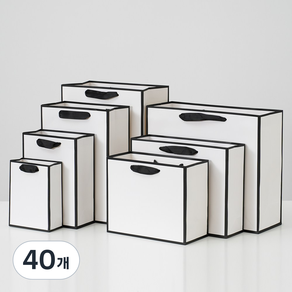 두꺼운 블랙앤화이트 종이가방 고급 쇼핑백 튼튼한 종이쇼핑백 대형 무지 선물 미니 인쇄 제작 정사각 어젠다 26,700원