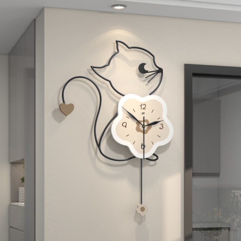 꿈의 상점 귀여운 고양이 무소음 벽시계 사무실 카페  벽걸이시계 42,600원